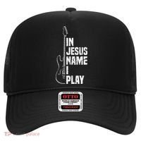 In Jesus Name I Play Guitar Christian Guitar Player Hat thumb 0