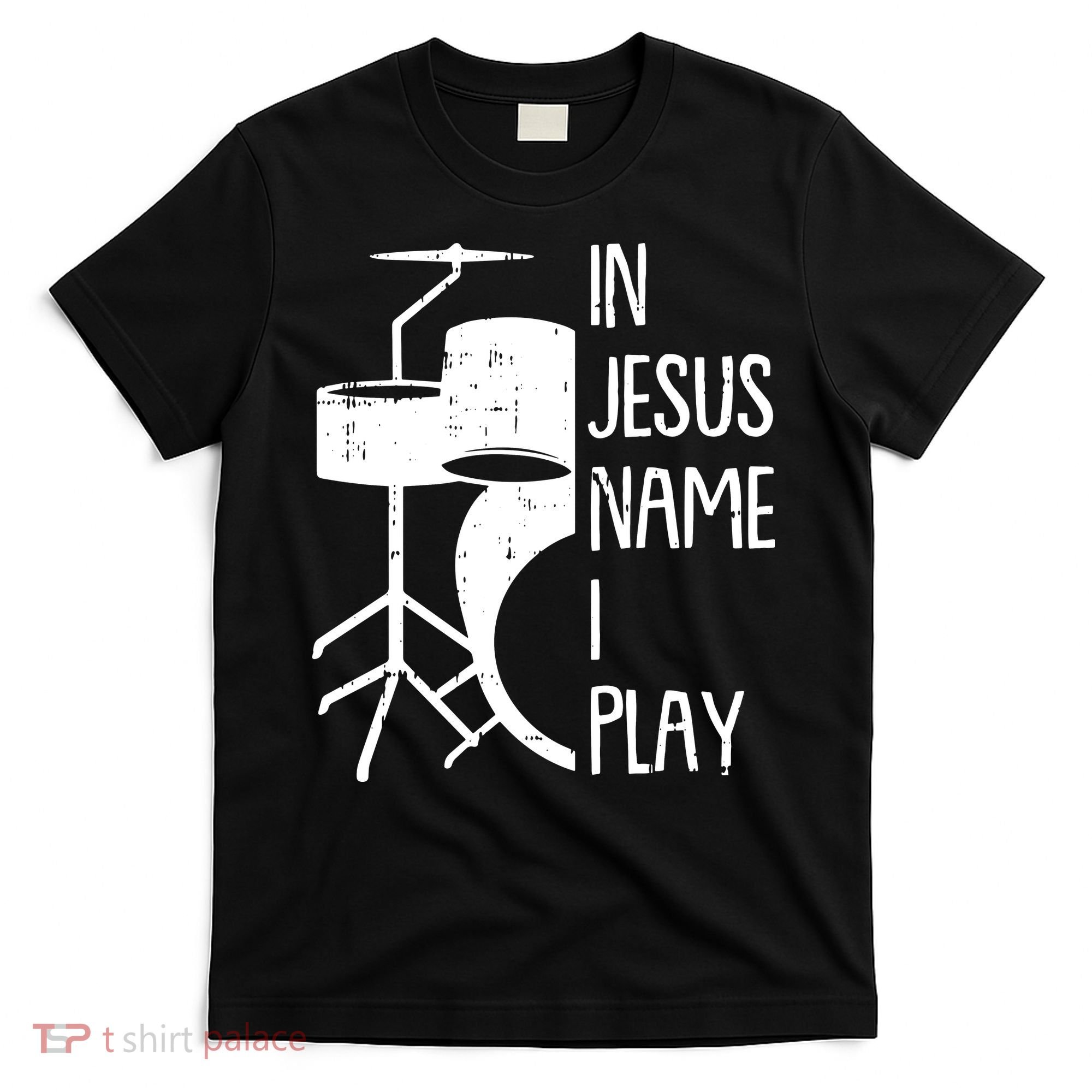 In Jesus Name Christmas Cool I Play Drum Christian T-Shirt