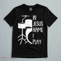In Jesus Name Christmas Cool I Play Drum Christian T-Shirt thumb 5