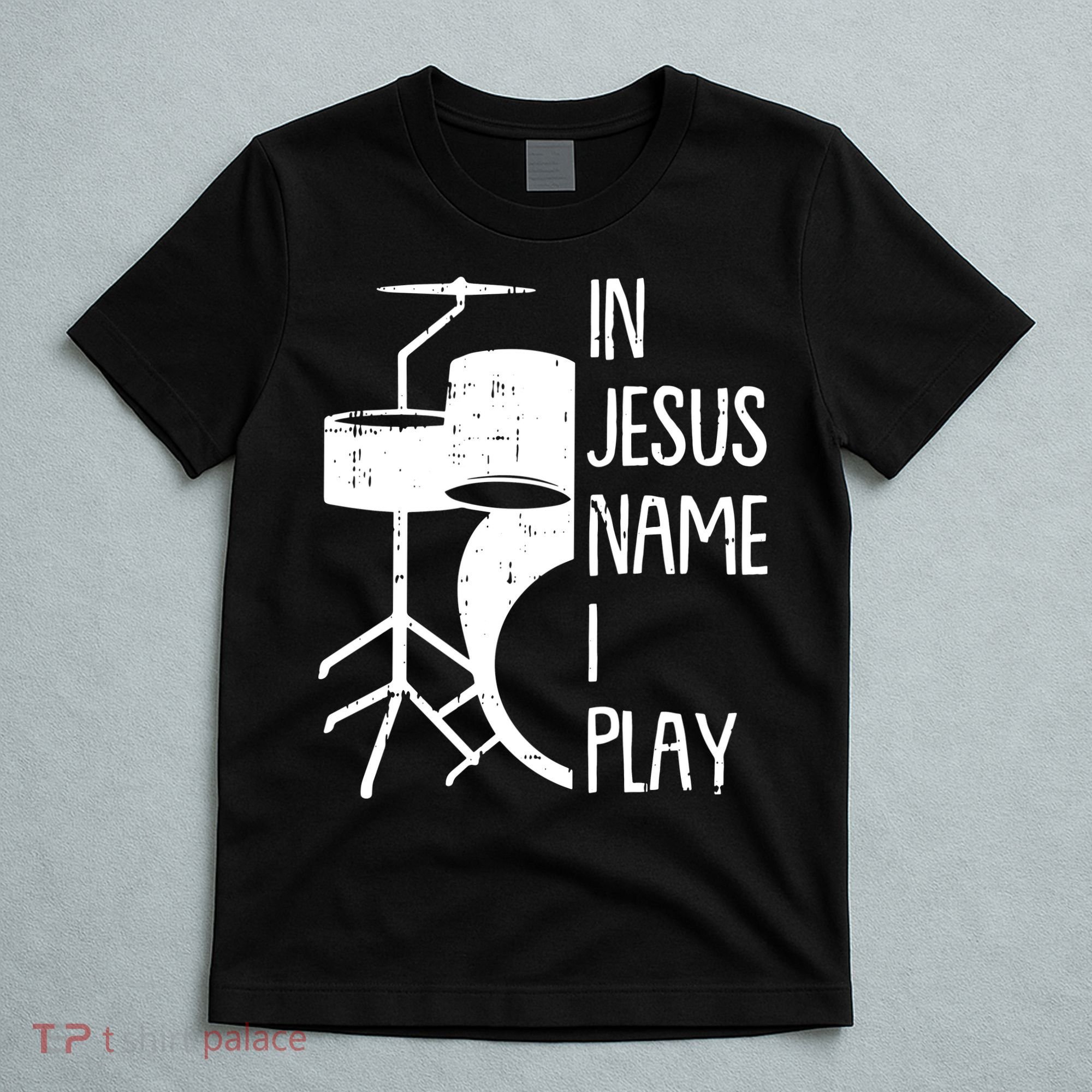 In Jesus Name Christmas Cool I Play Drum Christian T-Shirt