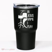 In Jesus Name Christmas Cool I Play Drum Christian Tumbler thumb 0