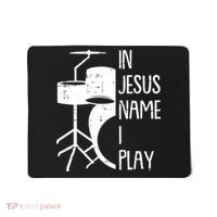 In Jesus Name Christmas Cool I Play Drum Christian Mousepad thumb 0