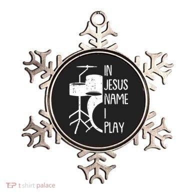 In Jesus Name Christmas Cool I Play Drum Christian Ornament