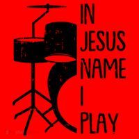 In Jesus Name Christmas Cool I Play Drum Christian Santa Hat thumb 1