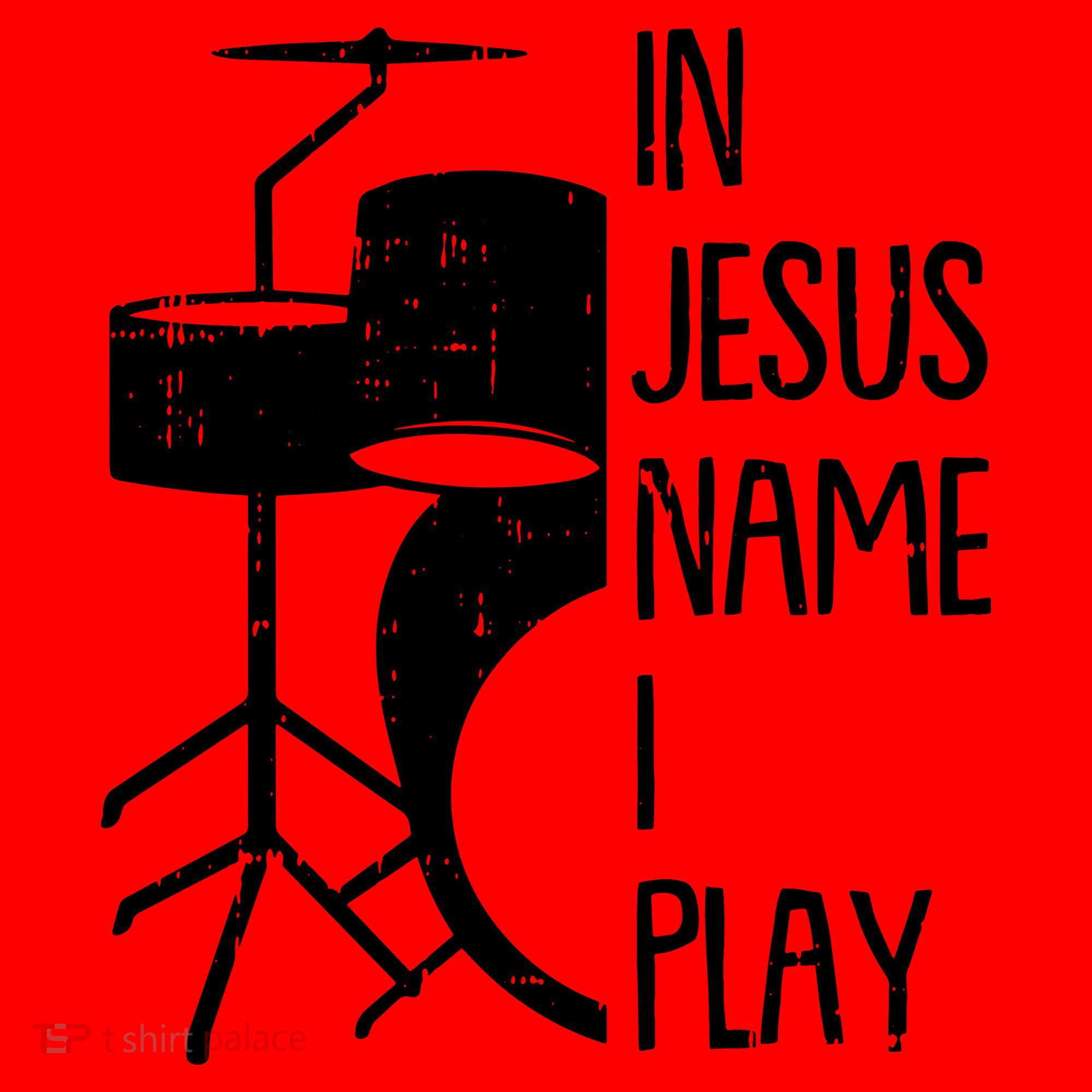 In Jesus Name Christmas Cool I Play Drum Christian Santa Hat