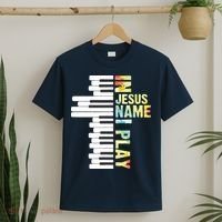 In Jesus Name I Play Piano Christian Music Vintage T-Shirt thumb 2