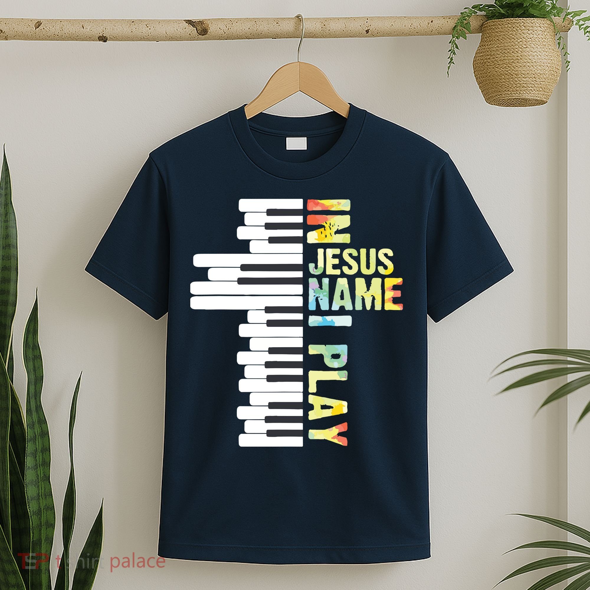 In Jesus Name I Play Piano Christian Music Vintage T-Shirt