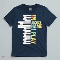 In Jesus Name I Play Piano Christian Music Vintage T-Shirt thumb 5