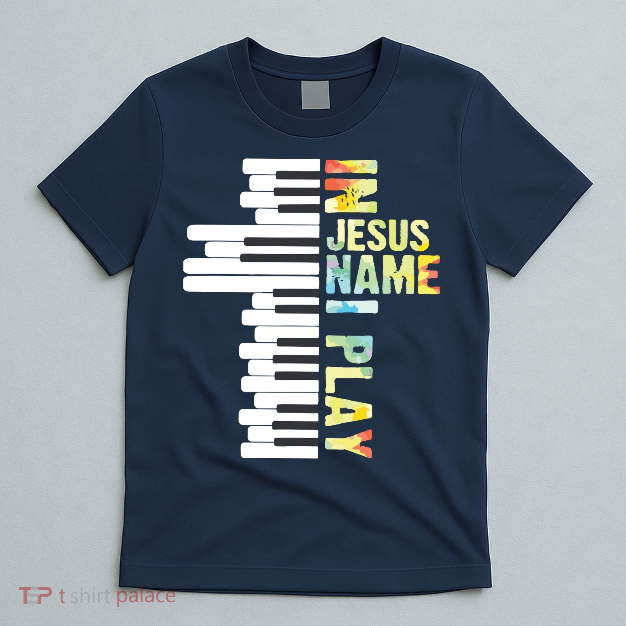 In Jesus Name I Play Piano Christian Music Vintage T-Shirt