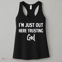 Im Just Out Here Trusting God Women's Tank Top thumb 3