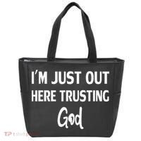 Im Just Out Here Trusting God Tote Bag thumb 0