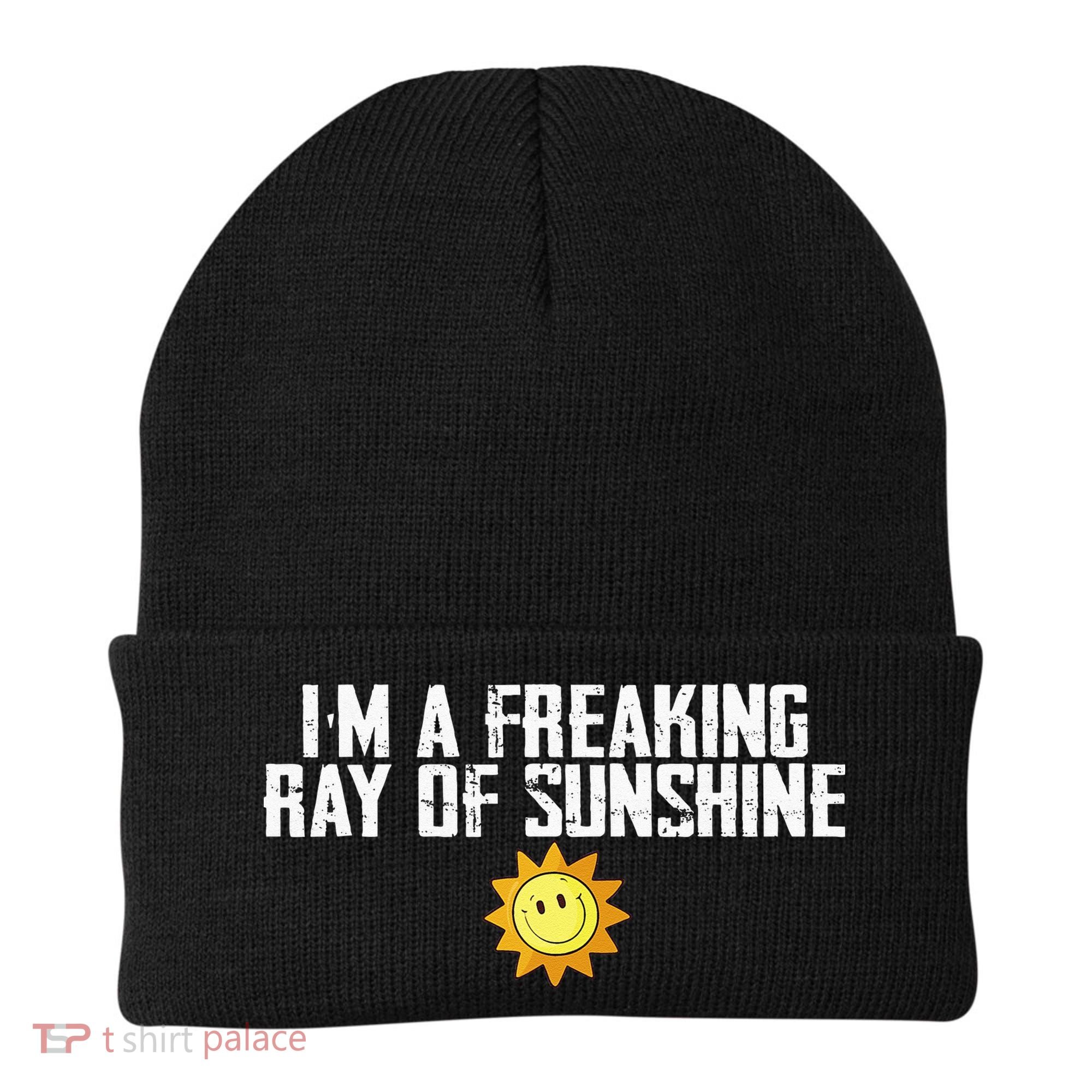 Im Just One Big Freaking Ray Of Sunshine Funny Sarcastic Beanie