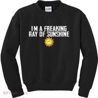 Im Just One Big Freaking Ray Of Sunshine Funny Sarcastic Kids Sweatshirt thumb 0