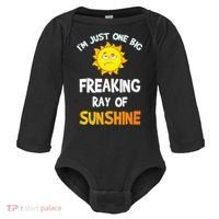 Im Just One Big Freaking Ray Of Sunshine Funny Idea Baby Long Sleeve Bodysuit thumb 0