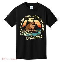 It’S Just One Dam Project After Another Funny Beaver Kids T-Shirt thumb 0