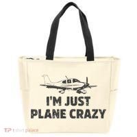 I'm Just Plane Crazy. Funny Airplane Pilots Tote Bag thumb 0