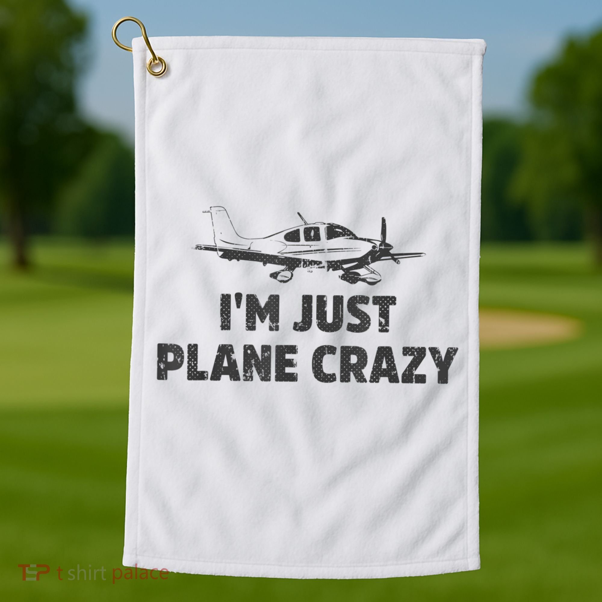 I'm Just Plane Crazy. Funny Airplane Pilots Golf Towel