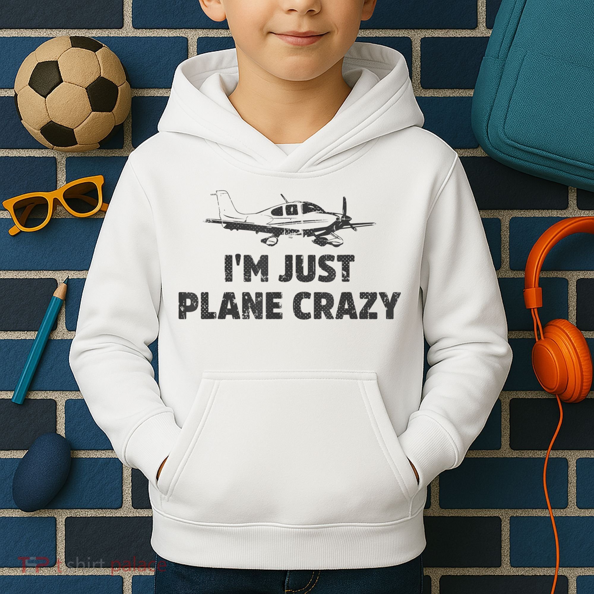 I'm Just Plane Crazy. Funny Airplane Pilots Kids Hoodie