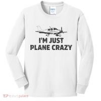 I'm Just Plane Crazy. Funny Airplane Pilots Kids Long Sleeve Shirt thumb 0