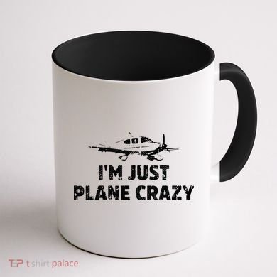 Im Just Plane Crazy Funny Airplane Pilots Coffee Mug back