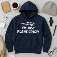 Im Just Plane Crazy Funny Airplane Pilots Hoodie thumb 3