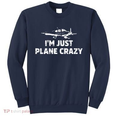 Im Just Plane Crazy Funny Airplane Pilots Sweatshirt