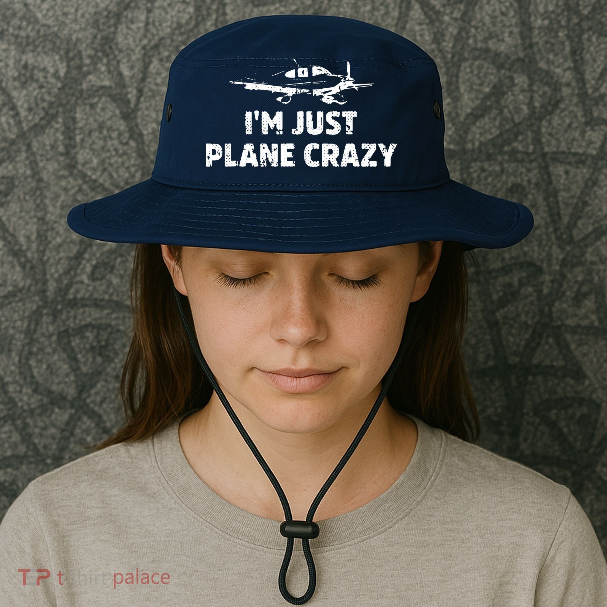 Im Just Plane Crazy Funny Airplane Pilots Bucket Hat