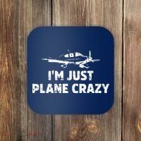 Im Just Plane Crazy Funny Airplane Pilots Coaster thumb 0
