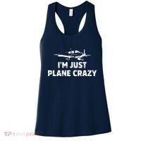 Im Just Plane Crazy Funny Airplane Pilots Women's Tank Top thumb 0