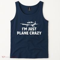 Im Just Plane Crazy Funny Airplane Pilots Tank Top thumb 2