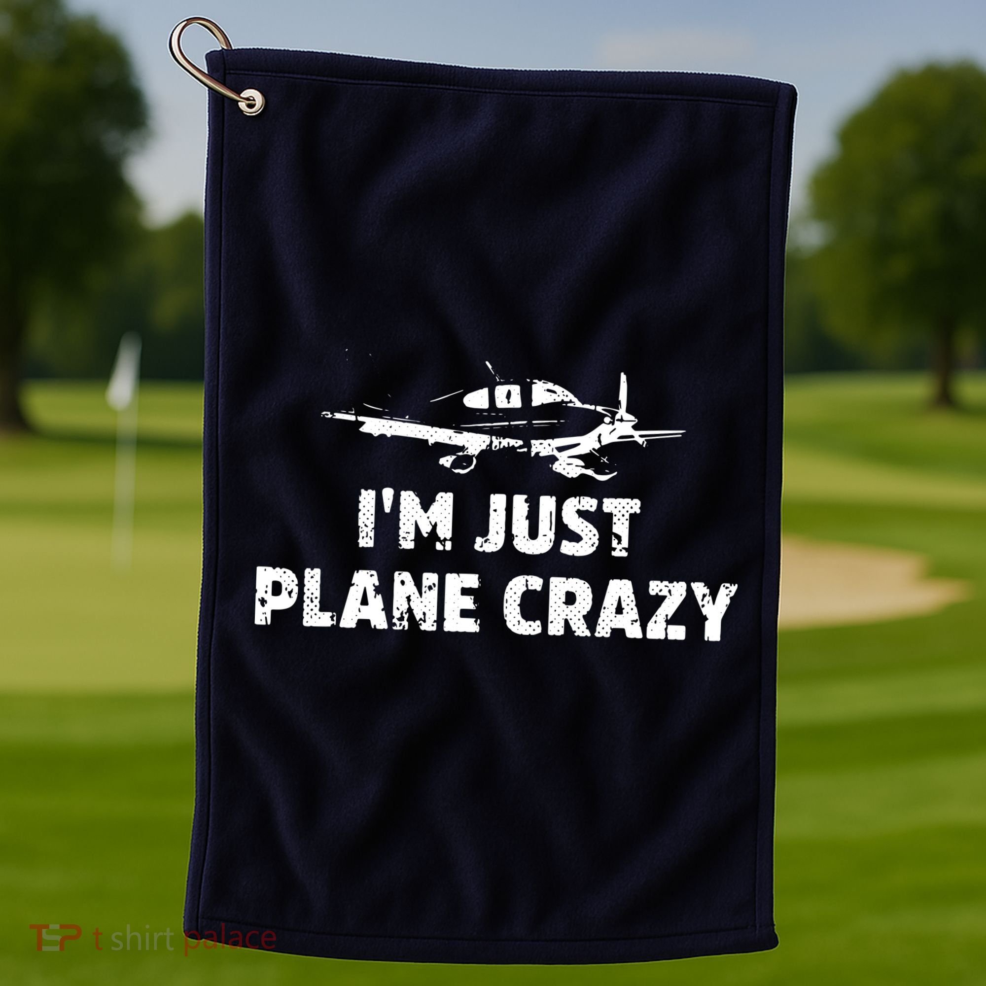 Im Just Plane Crazy Funny Airplane Pilots Golf Towel