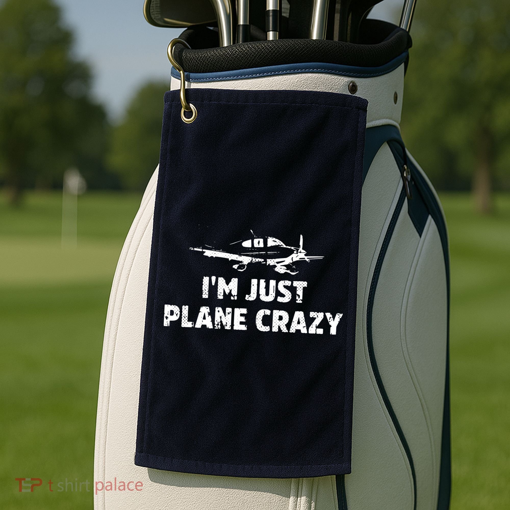Im Just Plane Crazy Funny Airplane Pilots Golf Towel