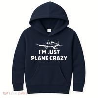 Im Just Plane Crazy Funny Airplane Pilots Kids Hoodie thumb 0