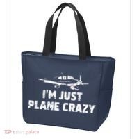 Im Just Plane Crazy Funny Airplane Pilots Tote Bag thumb 3