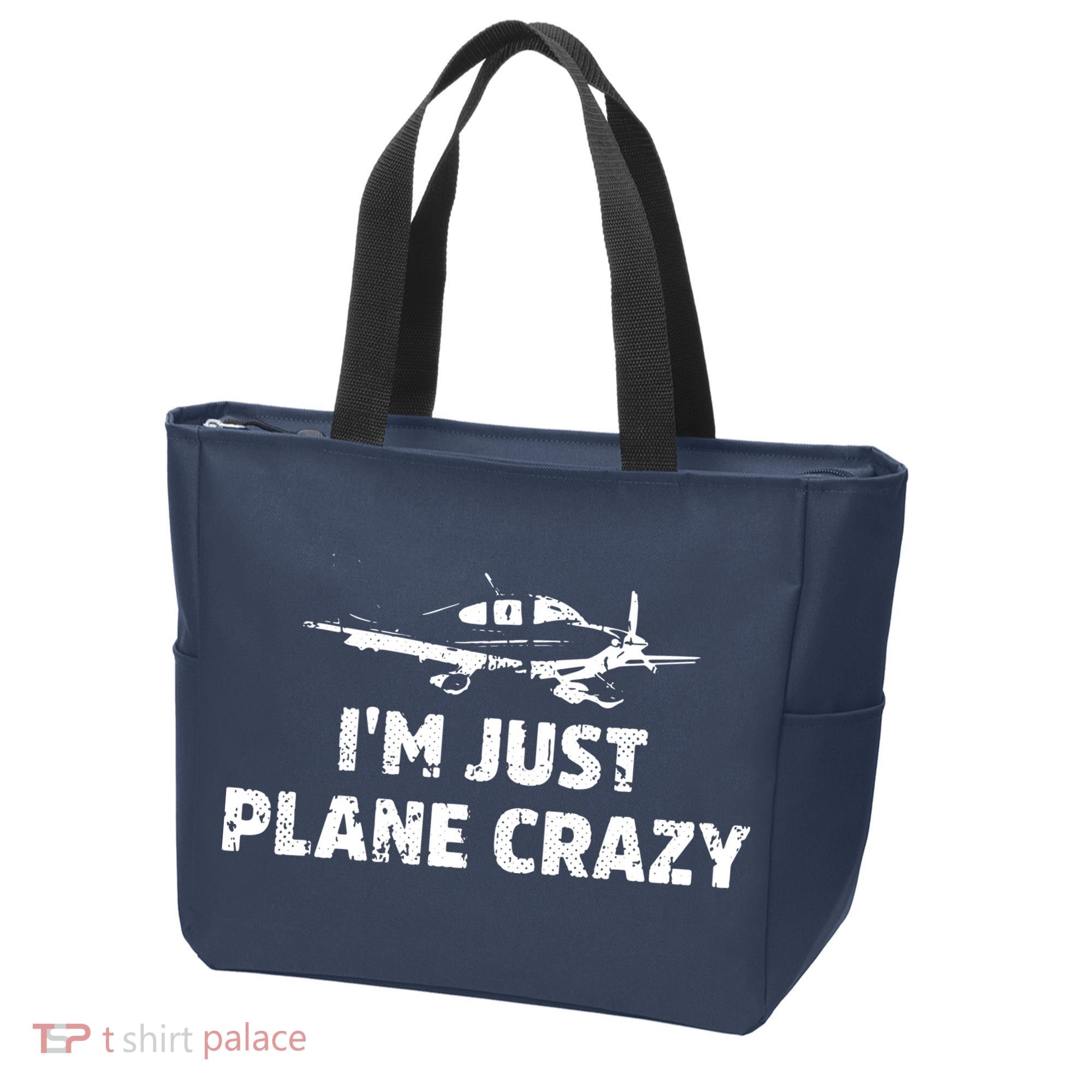 Im Just Plane Crazy Funny Airplane Pilots Tote Bag