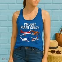 I'm Just Plane Crazy Aviation Gifts For Aircraft Pilots Women's Tank Top thumb 2