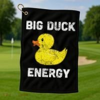 I Just Really Like Ducks Funny Rubber Duck Lover Golf Towel thumb 1