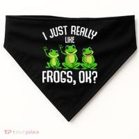 I Just Really Like Frogs USA-Made Doggie Bandana thumb 0
