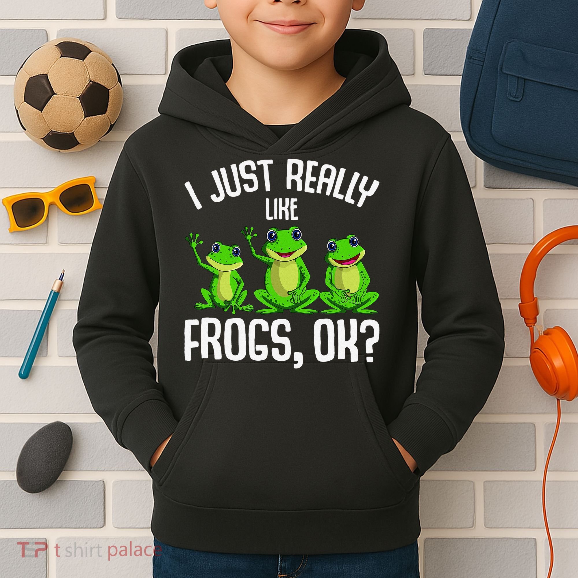I Just Really Like Frogs Kids Hoodie