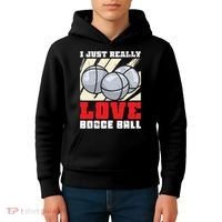I Just Really Love Bocce Ball Kids Hoodie thumb 4