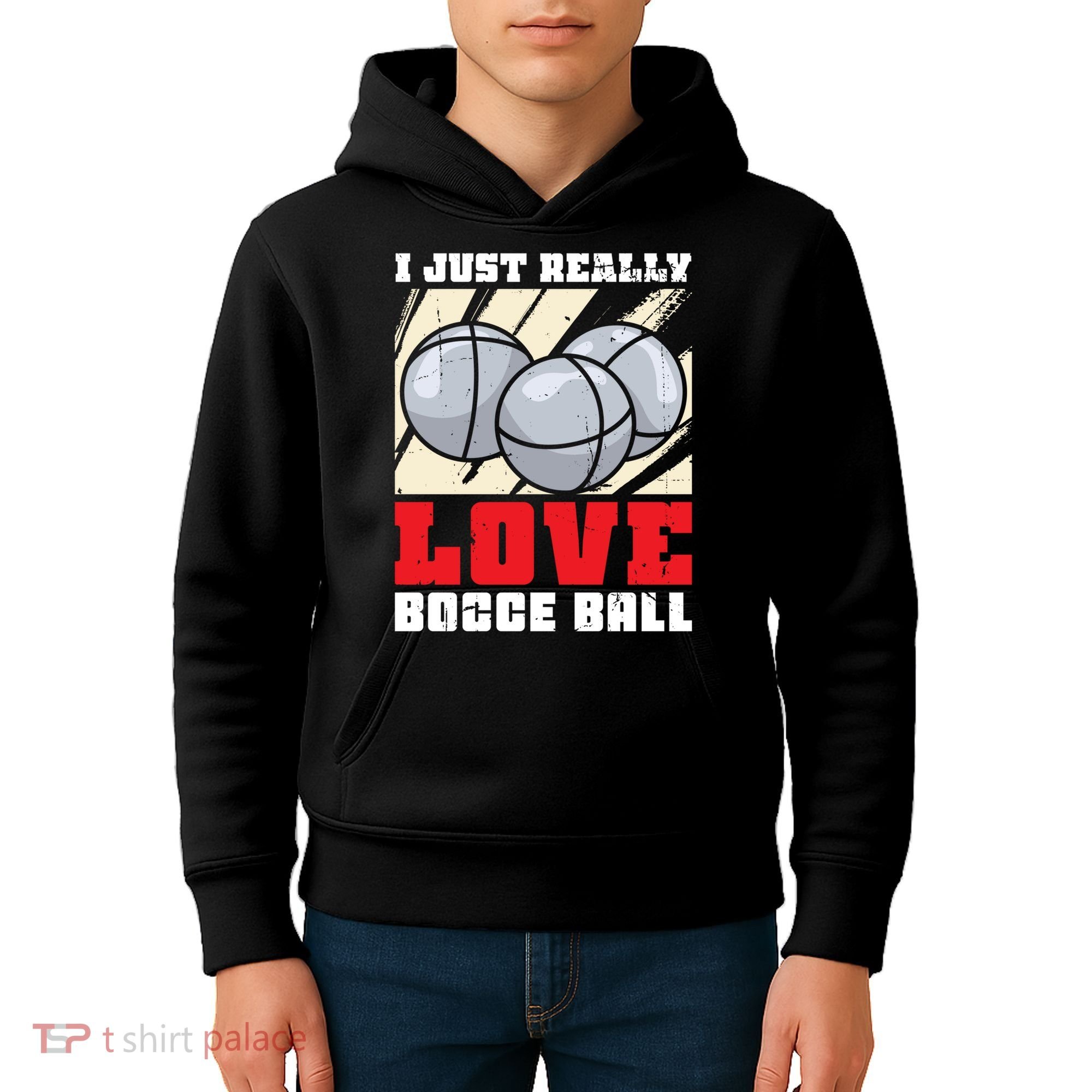 I Just Really Love Bocce Ball Kids Hoodie