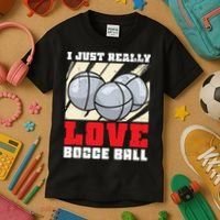 I Just Really Love Bocce Ball Kids T-Shirt thumb 3