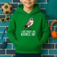 I Just Really Like Kestrels Ok Cute Kestrel Bird Kids Hoodie thumb 2