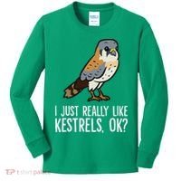 I Just Really Like Kestrels Ok Cute Kestrel Bird Kids Long Sleeve Shirt thumb 0