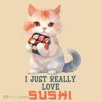 I Just Really Love Sushi Cute Japanese Cat Tote Bag thumb 4