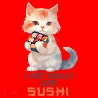 I Just Really Love Sushi Cute Japanese Cat Santa Hat thumb 1