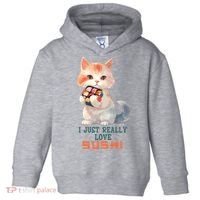 I Just Really Love Sushi Cute Japanese Cat Toddler Hoodie thumb 0