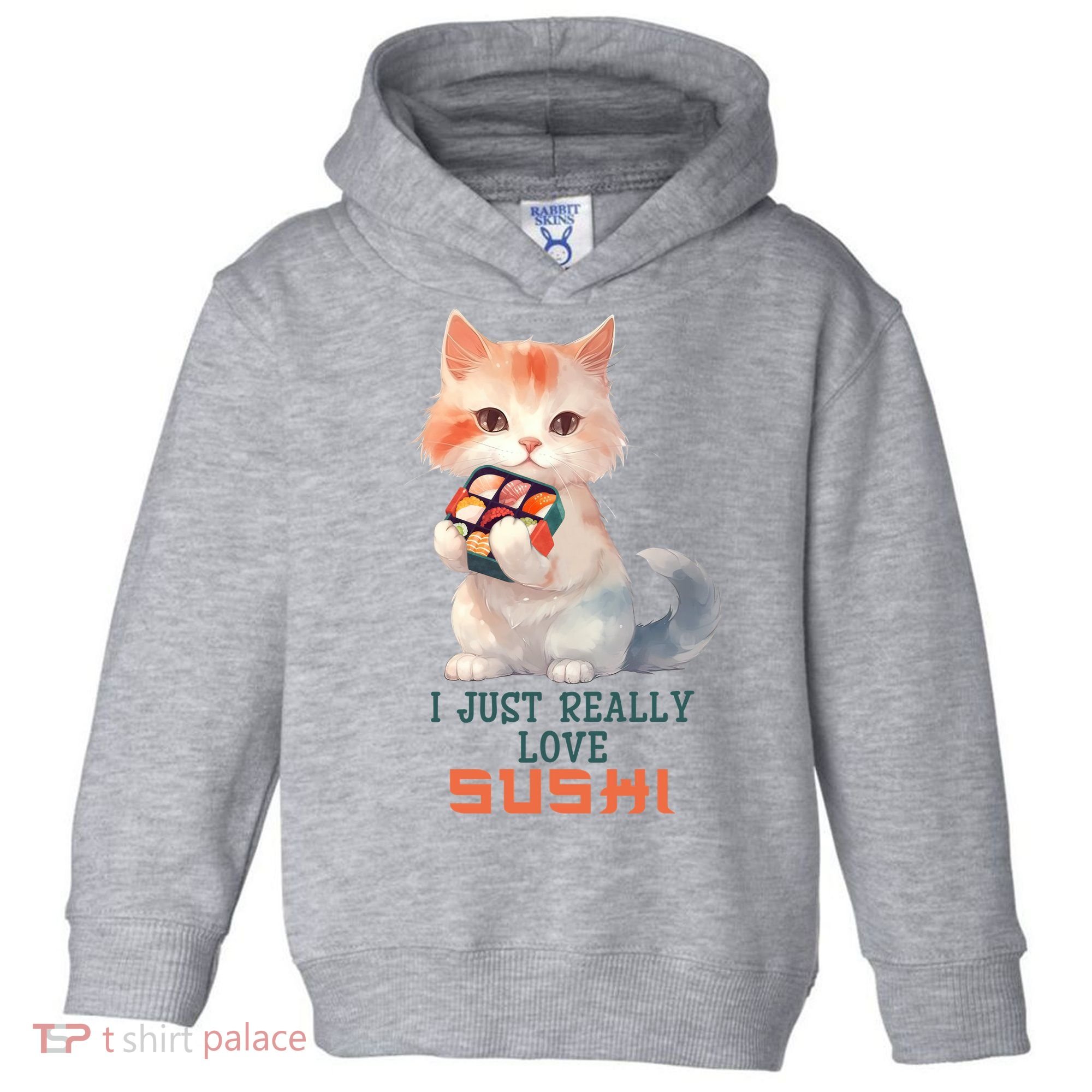I Just Really Love Sushi Cute Japanese Cat Toddler Hoodie