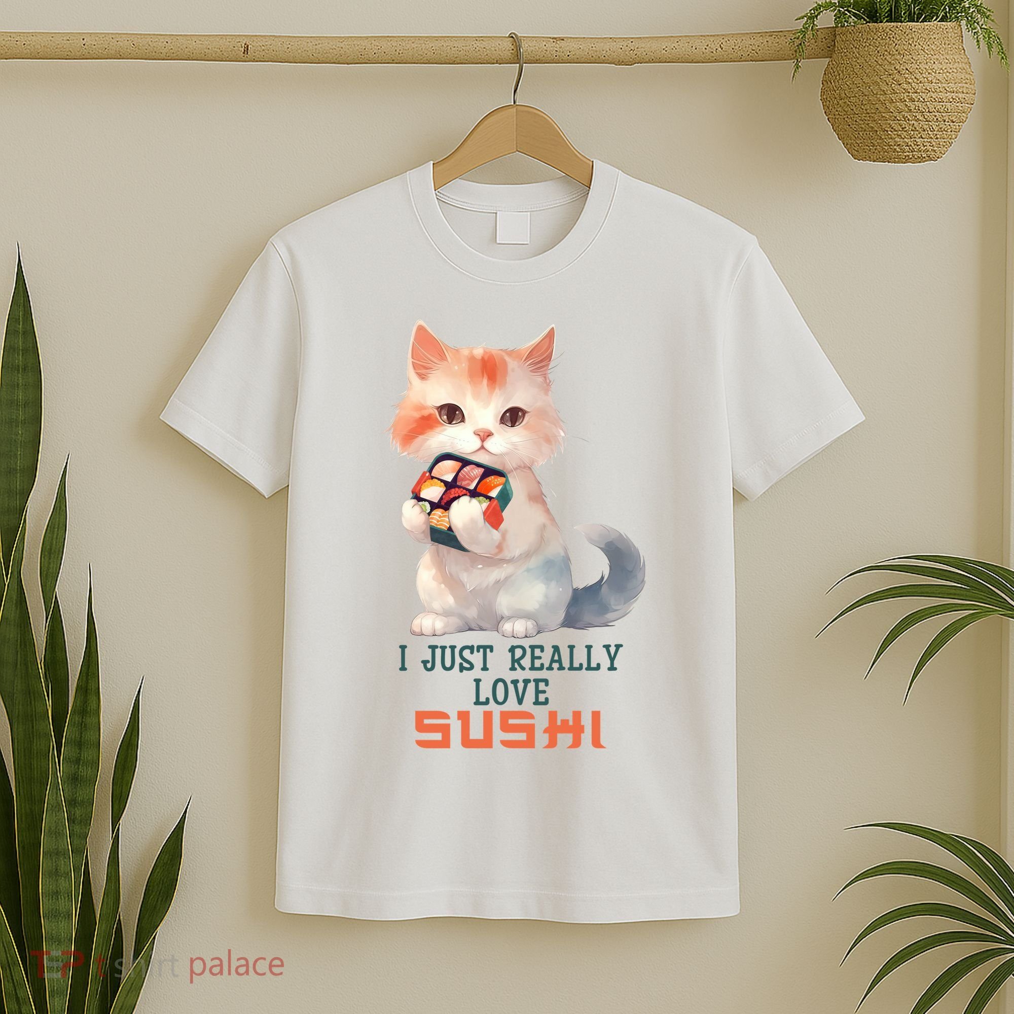 I Just Really Love Sushi Cute Japanese Cat T-Shirt
