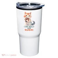 I Just Really Love Sushi Cute Japanese Cat Tumbler thumb 0